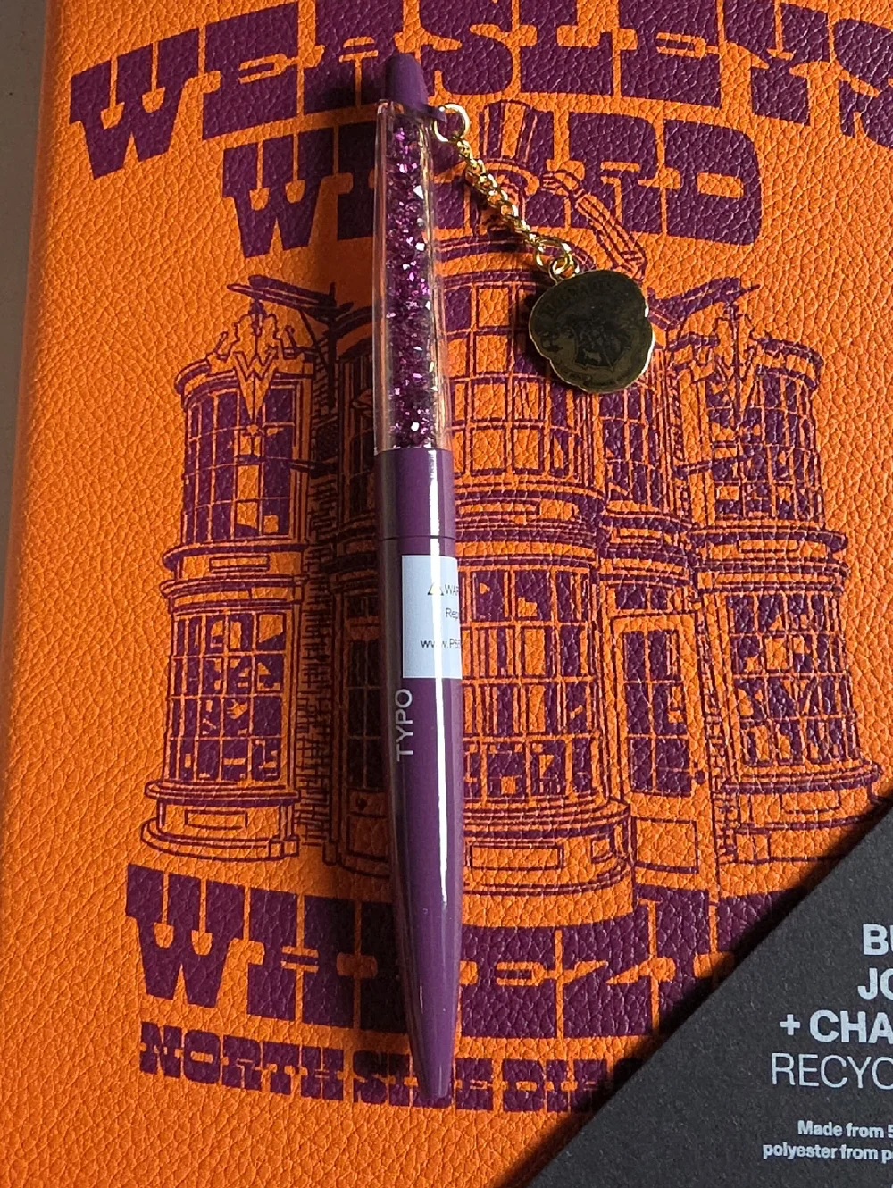 NWT Harry Potter Journal And Charm Pen By Typo Weasleys Wizard Orange & Purple